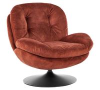Beliani Swivel Armchair Nolvik Velvet Golden Brown