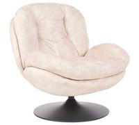 Beliani Swivel Armchair Nolvik Velvet Light Beige