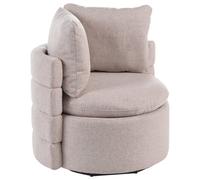 Swivel Armchair RANDERS with Storage Fabric Beige