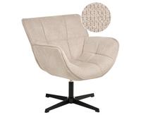 Beliani Swivel Fabric Armchair Beige AUMA, Cream