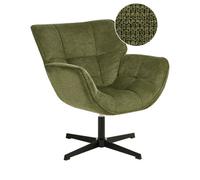 Beliani Swivel Fabric Armchair Green AUMA, Green
