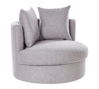 Beliani Swivel Fabric Armchair Grey Dalby