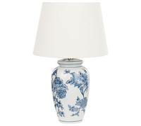 Beliani Table Lamp Beluso Porcelain White/ Blue