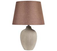 Beliani Table Lamp Fergus Ceramic Brown, Brown