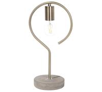 Beliani Industrial Vintage Concrete Table Lamp Accent Cement Base Metal Arm Brass Jucar