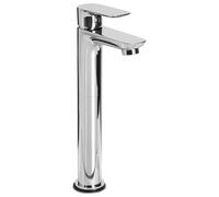 Beliani Tall Basin Mixer Tap Chimbote Brass Silver