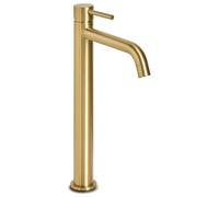 Beliani Tall Basin Mixer Tap Salinas Brass Gold