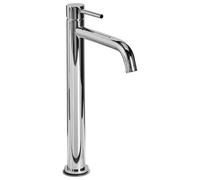 Beliani Tall Basin Mixer Tap Salinas Brass Silver