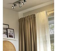Beliani Three Light Ceiling Lamp White And Black Iron Adjustable Spotlights Rectangular Rail
