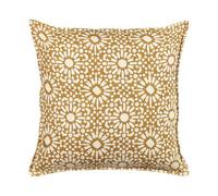 Beliani Throw Cushion Ceiba Cotton 45 X 45 Cm Beige Geometric Pattern