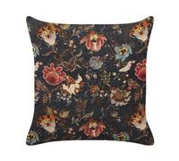 Beliani Throw Cushion Ramonda Velvet 45 X 45 Cm Multicolour Floral Pattern