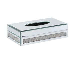 Beliani Tissue Box Charly Glass Silver