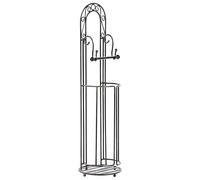 Beliani Toilet Paper Holder Black Iron Vintage Retro Stand Home Accessories | Metal, Powder Coated, Does Not Require Assembly, 20 x 75 cm