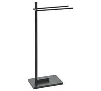 Beliani Towel Stand Black Steel Bathroom Accessories Rack Rails | Metal, Matt, Full Assembly Required, 2 kg Capacity, 45 x 86 cm