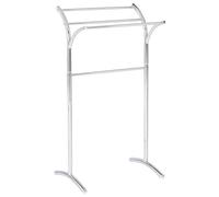 Beliani Towel Stand Silver Steel Bathroom Accessories Rack Rails Glossy | Metal, Chromed, Holds up to 3 kg, 51 x 37 x 91 cm