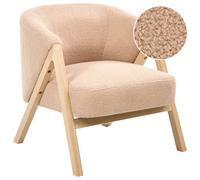 Beliani Traditional Armchair Skei Boucle Beige