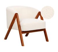 Beliani Traditional Armchair Skei Boucle White
