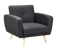 Beliani Traditional Fabric Armchair Black Florli