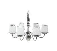 Beliani Traditional Pendant Light Metal Modern Acrylic Silver Chromed E14 Chandelier Hallway, BRADANO