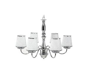 Beliani Traditional Pendant Light Metal Modern Acrylic Silver Chromed E14 Chandelier Hallway, BRADANO