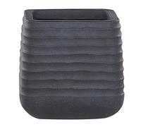 Beliani Plant Pot Parikia 28cm Black, Black