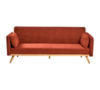 Beliani Traditional Sofa Bed Asaa Fabric Red