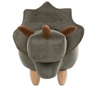 Beliani Triceratops Kids Stool Dark Green Polyester With Flip-Top Storage