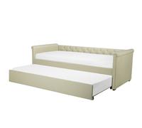 Beliani Trundle Bed Fabric Libourne 80 X 200 Cm (Eu Small Single) Beige