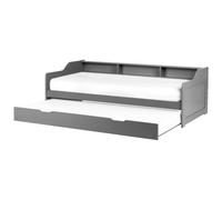 Beliani Trundle Bed Pine Wood Edern 90 X 200 Cm (Eu Single) Grey