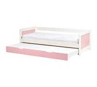 Beliani Trundle Bed Pine Wood GRAVELINES 90 x 200 cm (EU Single) Pink, Pink