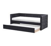 Beliani Trundle Bed Velvet Chavonne 90 X 200 Cm (Eu Single) Black