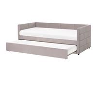 Beliani Trundle Bed Velvet Chavonne 90 X 200 Cm (Eu Single) Light Grey