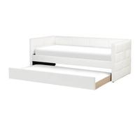 Beliani Trundle Bed Velvet Chavonne 90 X 200 Cm (Eu Single) Off-White