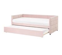 Beliani Trundle Bed Velvet Chavonne 90 X 200 Cm (Eu Single) Pink