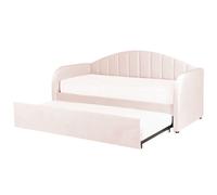 Trundle Bed Velvet EYBURIE 90 x 200 cm (EU Single) Pastel Pink