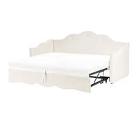 Beliani Trundle Bed Velvet Lorette 90 X 200 Cm (Eu Single) Light Beige