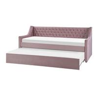 Trundle Bed Velvet MONTARGIS 90 x 200 cm (EU Single) Pink