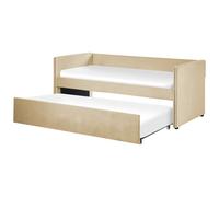 Beliani Trundle Bed Velvet Troyes 90 X 200 Cm (Eu Single) Beige