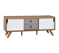 Beliani Tv Stand Acton Brown/ White
