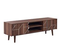 Beliani Modern Tv Stand Franklin Dark Brown