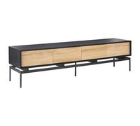 Beliani Tv Stand Lancelin Black/ Light Brown