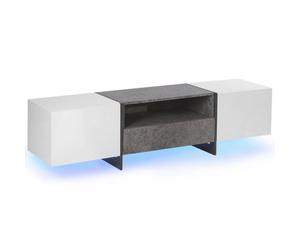 Beliani Tv Stand Led Russel Grey Concrete Effect
