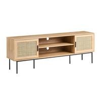 Beliani Tv Stand Pasco Rattan Light Brown