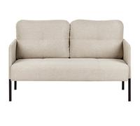 Beliani Upholstered Bench 2 Seater Lahti Fabric Light Beige