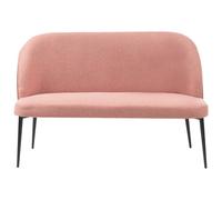 Beliani Upholstered Bench 2 Seater Osby Fabric Pink