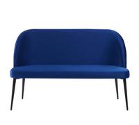 Beliani Upholstered Bench 2 Seater Osby Velvet Navy Blue