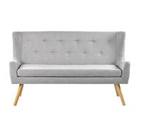 Beliani 2 Seater Fabric Kitchen Sofa Light Grey Skibby, Grey