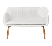 Beliani Upholstered Bench 2 Seater Taby Boucle Off-White