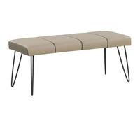 Beliani Upholstered Bench Betin Faux Leather Dark Beige