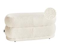 Beliani Upholstered Bench Ellendale Boucle Off-White